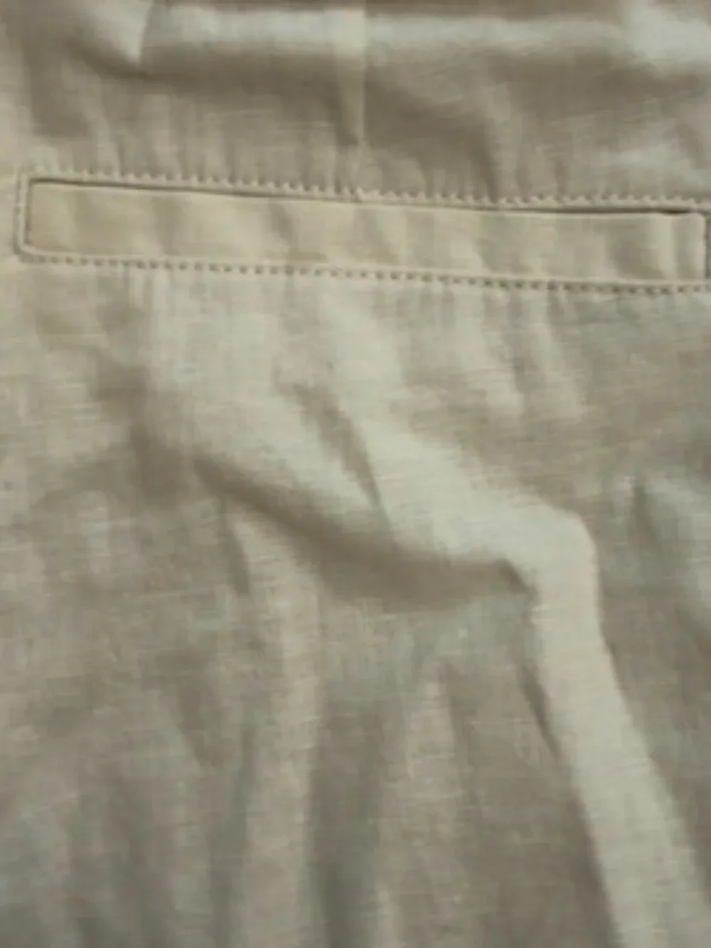 UNIQLO Off-White Linen Cotton Tapered Trousers – Size Small (Waist 26–27”)